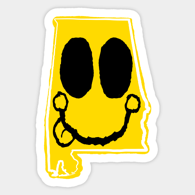 Alabama Happy Face with tongue sticking out Sticker by pelagio